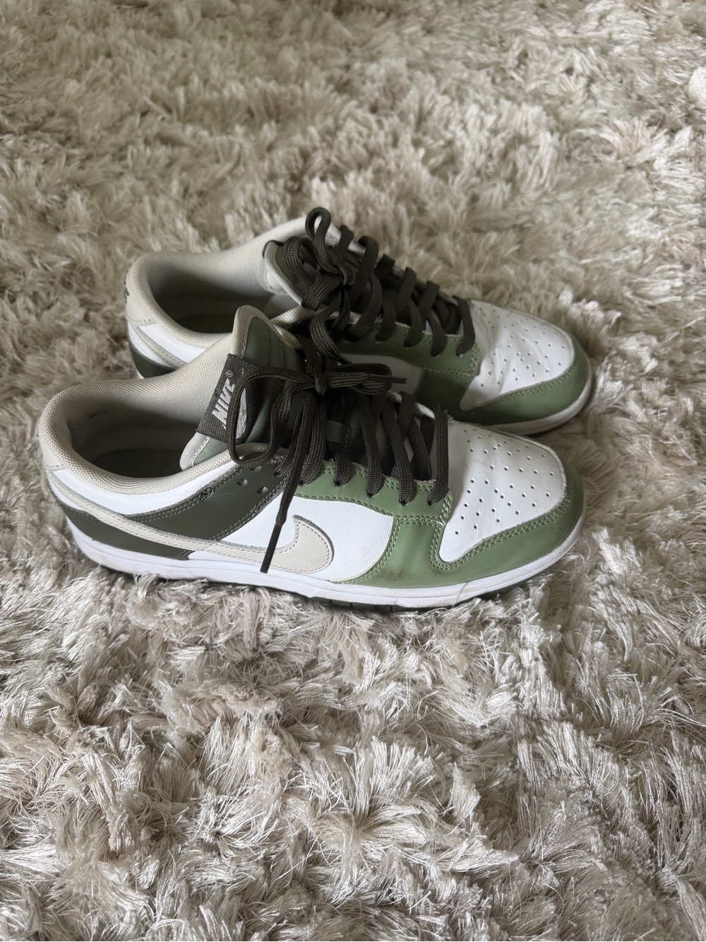 Nike Low-Top Sneakers in White and Olive